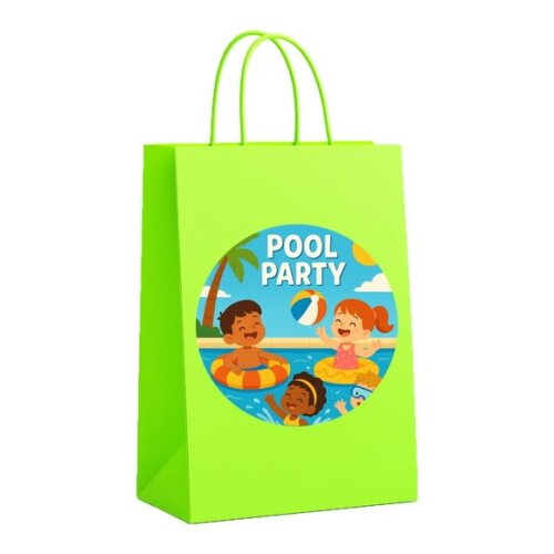 Sacola de Papel Personalizada Infantil Pool Party