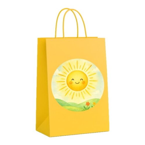 Sacola de Papel Personalizada Infantil Raio de Sol Aquarela