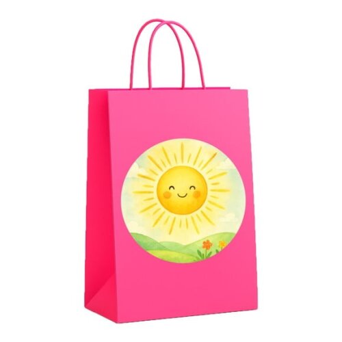 Sacola de Papel Personalizada Infantil Raio de Sol Aquarela
