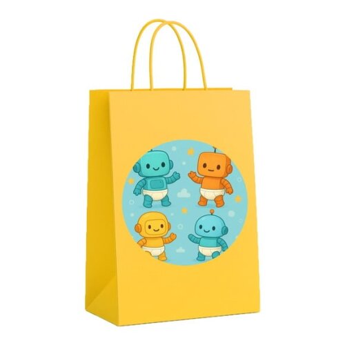 Sacola de Papel Personalizada Infantil Robôs Baby