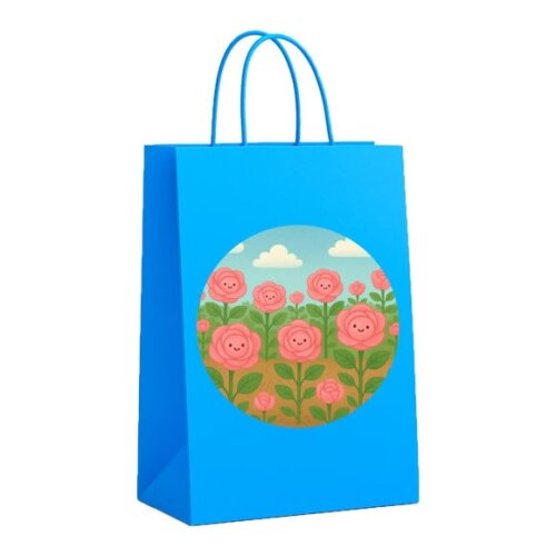 Sacola de Papel Personalizada Infantil Rosas Fofas