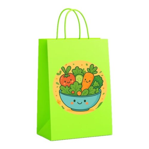 Sacola de Papel Personalizada Infantil Salada Divertida