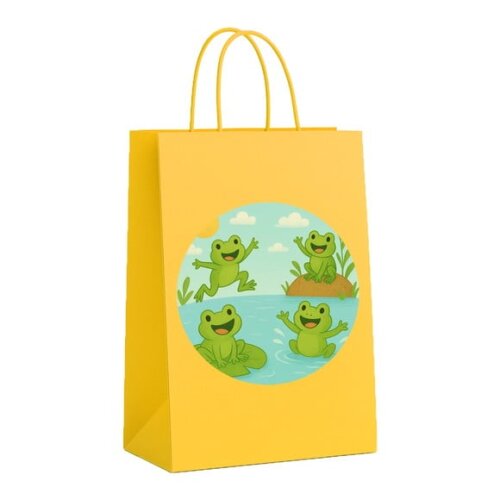 Sacola de Papel Personalizada Infantil Sapos Divertidos
