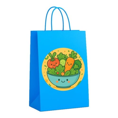Sacola de Papel Personalizada Infantil Salada Divertida