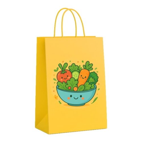 Sacola de Papel Personalizada Infantil Salada Divertida