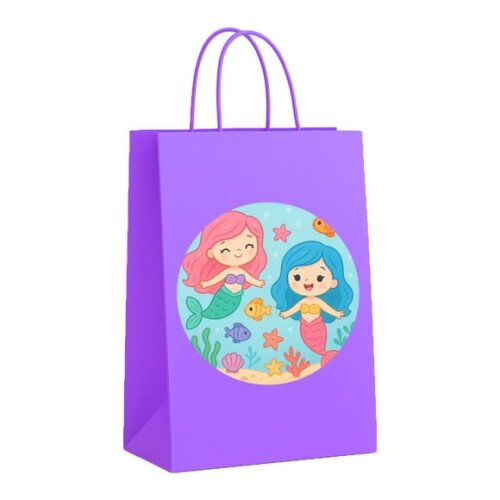 Sacola de Papel Personalizada Infantil Sereias