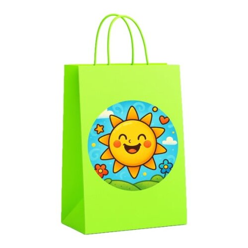 Sacola de Papel Personalizada Infantil Sol Sorridente