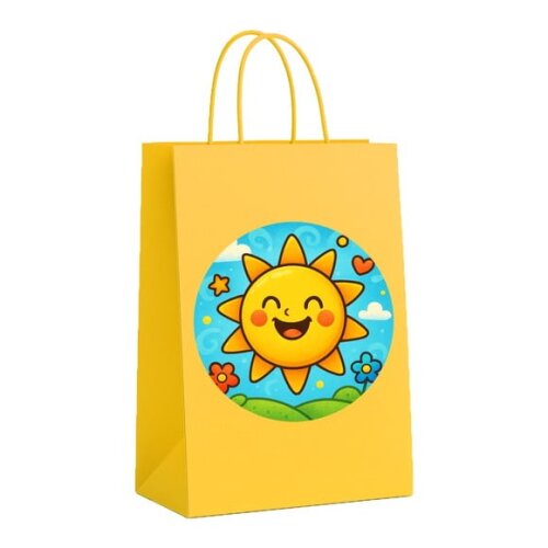 Sacola de Papel Personalizada Infantil Sol Sorridente