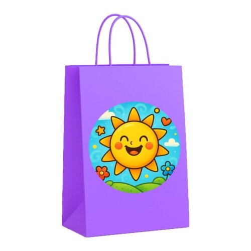 Sacola de Papel Personalizada Infantil Sol Sorridente