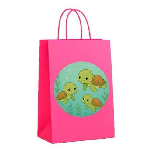 Sacola de Papel Personalizada Infantil Tartaruguinhas