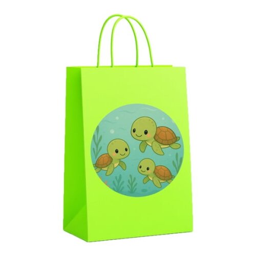 Sacola de Papel Personalizada Infantil Tartaruguinhas