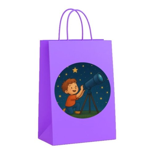Sacola de Papel Personalizada Infantil Telescópio Kids