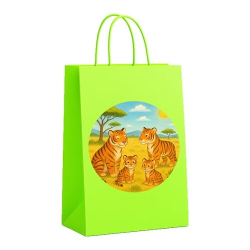Sacola de Papel Personalizada Infantil Tigres