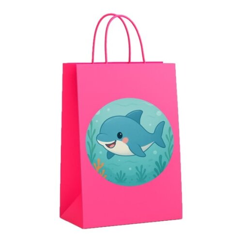 Sacola de Papel Personalizada Infantil Tubarãozinho Fofo