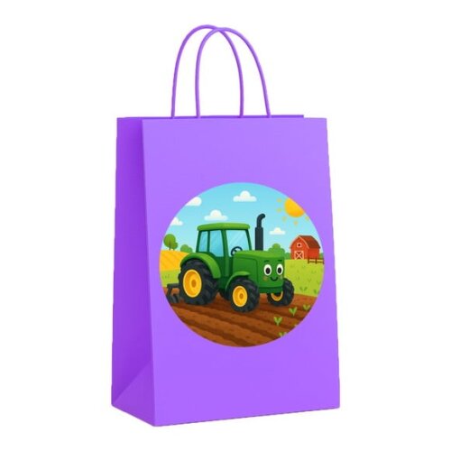 Sacola de Papel Personalizada Infantil Trator