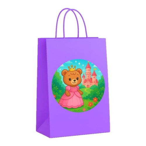 Sacola de Papel Personalizada Infantil Ursinha Princesa