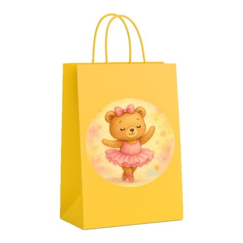 Sacola de Papel Personalizada Infantil Ursinha Bailarina