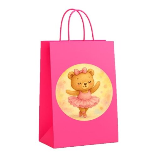 Sacola de Papel Personalizada Infantil Ursinha Bailarina
