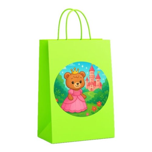 Sacola de Papel Personalizada Infantil Ursinha Princesa