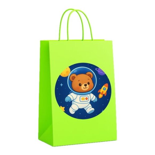 Sacola de Papel Personalizada Infantil Ursinho Astronauta