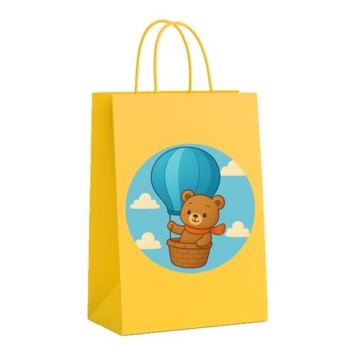 Sacola de Papel Personalizada Infantil Ursinho Baloeiro