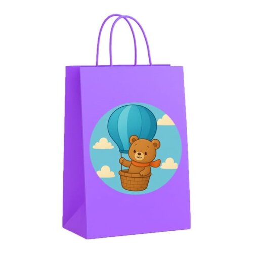 Sacola de Papel Personalizada Infantil Ursinho Baloeiro
