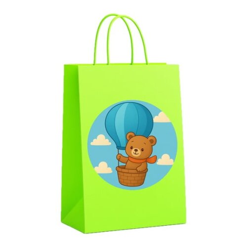 Sacola de Papel Personalizada Infantil Ursinho Baloeiro
