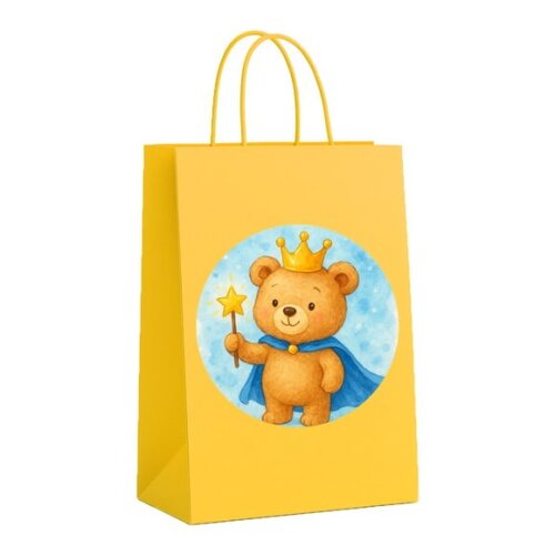 Sacola de Papel Personalizada Infantil Ursinho Príncipe