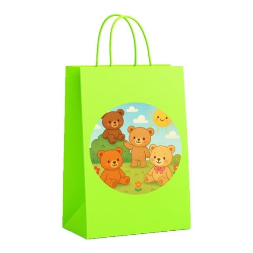 Sacola de Papel Personalizada Infantil Ursinhos