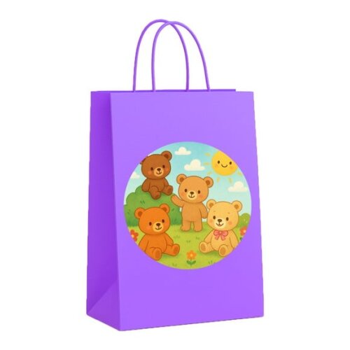 Sacola de Papel Personalizada Infantil Ursinhos