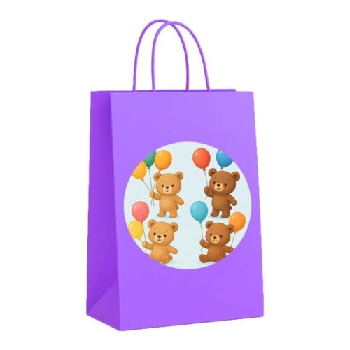 Sacola de Papel Personalizada Infantil Ursinhos com Balões