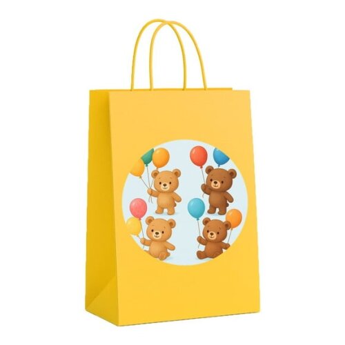 Sacola de Papel Personalizada Infantil Ursinhos com Balões