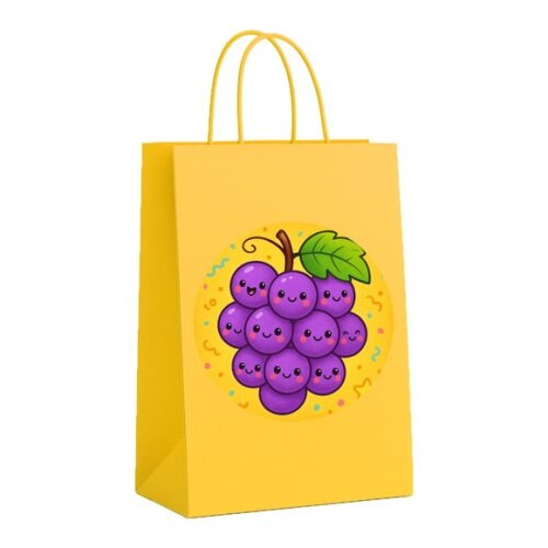 Sacola de Papel Personalizada Infantil Uvinhas Fofas