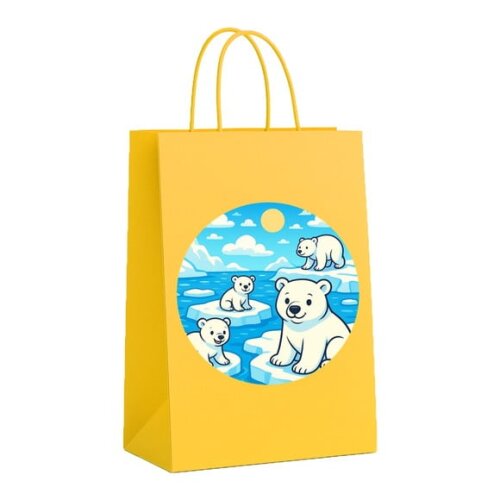 Sacola de Papel Personalizada Infantil Ursos Polares