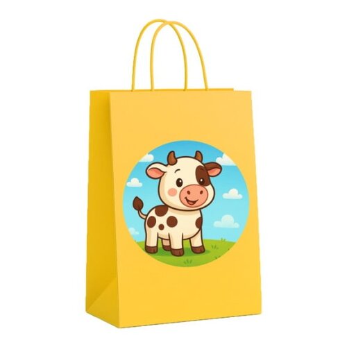 Sacola de Papel Personalizada Infantil Vaquinha