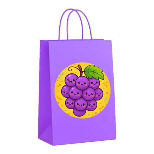 Sacola de Papel Personalizada Infantil Uvinhas Fofas