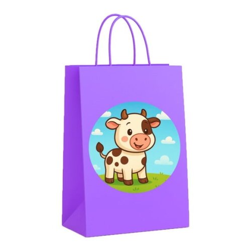 Sacola de Papel Personalizada Infantil Vaquinha