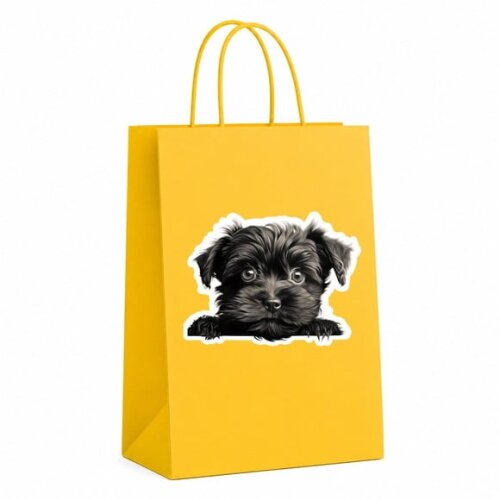 Sacola Papel Festa Raça Cachorro Affenpinscher