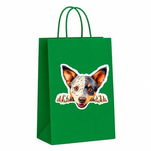 Sacola Papel Festa Raça Cachorro Australiano Cauda Curta