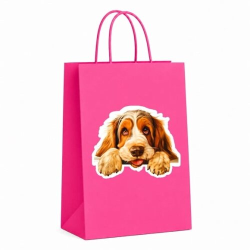 Sacola Papel Festa Raça Cachorro Basset Griffon Vendeano