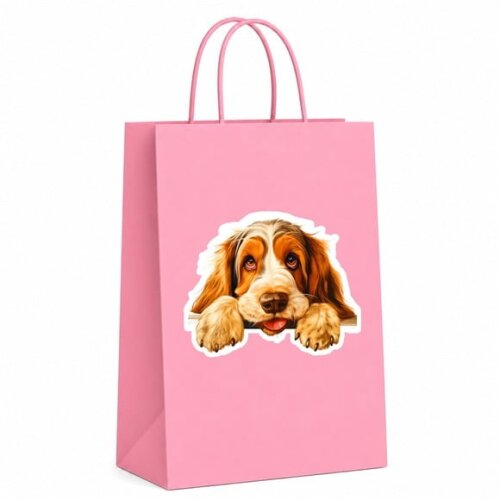 Sacola Papel Festa Raça Cachorro Basset Griffon Vendeano