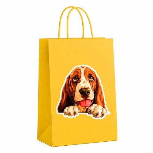 Sacola Papel Festa Raça Cachorro Basset Hound