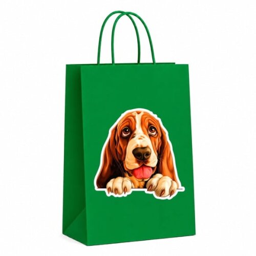 Sacola Papel Festa Raça Cachorro Basset Hound