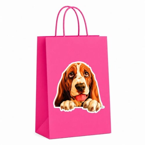 Sacola Papel Festa Raça Cachorro Basset Hound