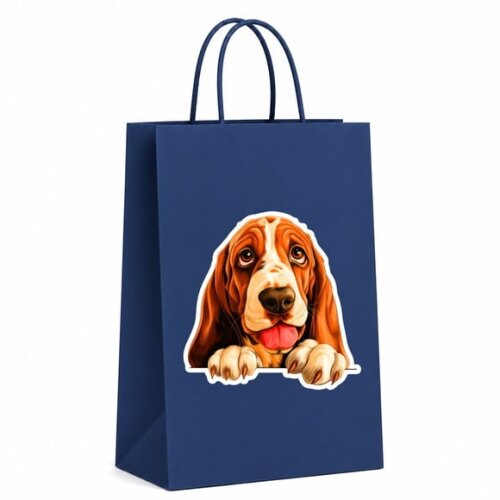 Sacola Papel Festa Raça Cachorro Basset Hound
