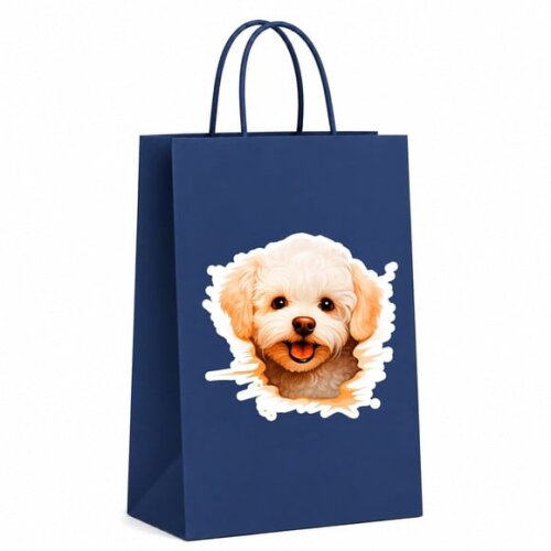 Sacola Papel Festa Raça Cachorro Bichon Frisé