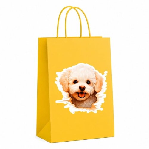 Sacola Papel Festa Raça Cachorro Bichon Frisé