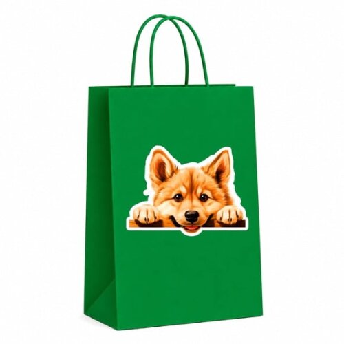 Sacola Papel Festa Raça Cachorro Buhund Norueguês
