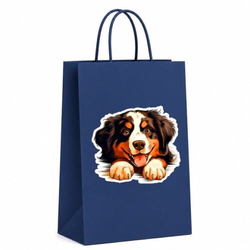 Sacola Papel Festa Raça Cachorro Cão da Montanha Bernês