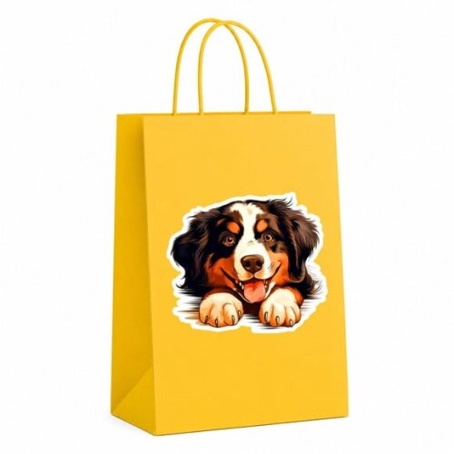 Sacola Papel Festa Raça Cachorro Cão da Montanha Bernês